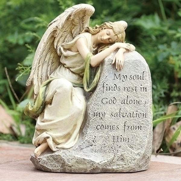 Angel Sleeping Memorial Garden Statue Psalm 62:1
